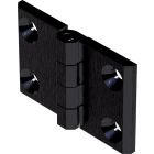 2101-576 Screw On Hinge 50x76mm 6.3mm Through Holes Black Powder Coated or Bright Chrome