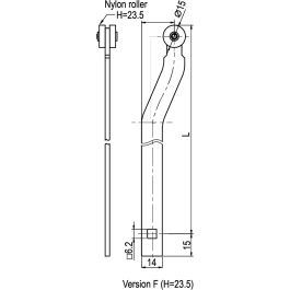 Flat Bar Locking Rod with Wheel, Bend and Square Hole range 9301-F