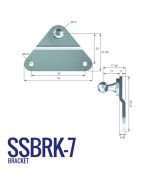 SSBRK-7 Stainless Steel 304 10mm Triangular Bracket with 55mm Fixing Centres