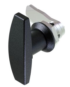 1301 Non Locking T Handle Lock with 18mm Grip Height Black Powder Coated or Bright Chrome