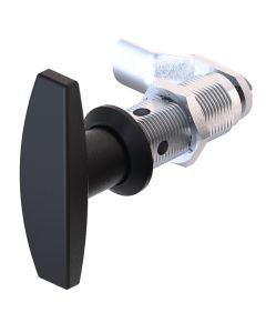1301-50 T Handle Lock with 50mm Grip Height Black Textured Powder Coated or Bright Chrome