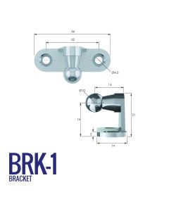 BRK-1 10mm Right Angle Bracket with 32mm Fixing Centres