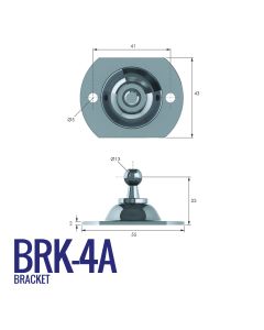 BRK-4A 13mm Circular Bracket with 41mm Fixing Centres