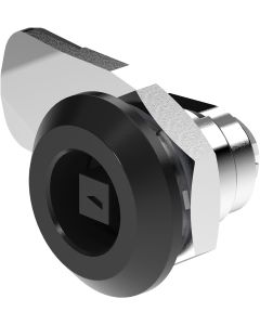 1420-18 Quarter Turn Lock 7mm Square Cylinder with 18mm Grip Height Black Powder Coated or Bright Chrome