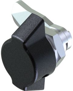 1435 Padlockable Quarter Turn Lock Wing Knob Black Textured Powder Coated or Bright Chrome