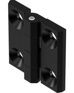 2101-400 Screw On Hinge 40x40mm 5.3mm Through Holes Black Powder Coated or Bright Chrome