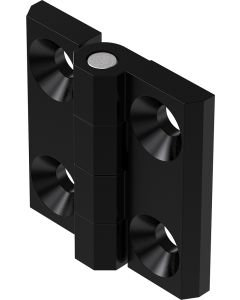 2101-600 Screw On Hinge 60x60mm 8.4mm Through Holes Black Powder Coated or Bright Chrome