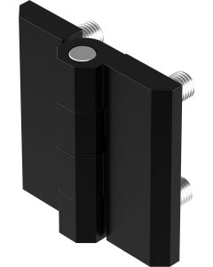 2101-601 Screw On Hinge 60x60mm with M8 Studs Black Powder Coated