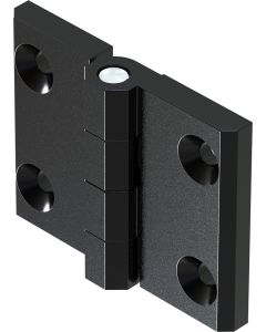 2101-6764 Screw On Hinge 60x76mm 6.6mm Through Holes Black Powder Coated or Bright Chrome