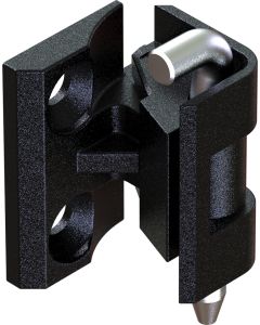 2306 External Cabinet Hinge 6.2mm Through Holes 42mm Black Textured Powder Coated