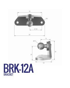 BRK-12A 13mm Right Angle Bracket with 55mm Fixing Centres