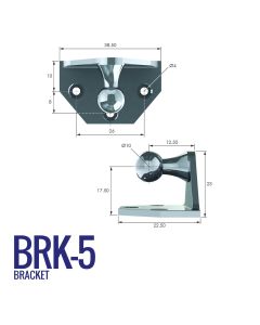 BRK-5 10mm Right Angle Bracket with 26mm Fixing Centres