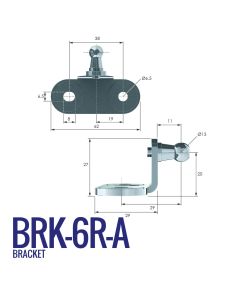 BRK-6RA 13mm External Right Angle Bracket with 38mm Fixing Centres