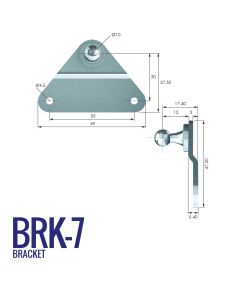 BRK-7 10mm Triangular Bracket with 55mm Fixing Centres