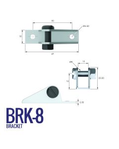 BRK-8 8mm U Shaped Bracket with 50mm Fixing Centres