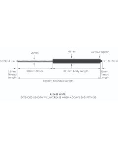 NS-20-40-200 Variable Force Gas Strut