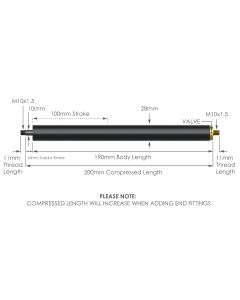 NS-V-TR-10-100 Variable Force Traction Gas Strut