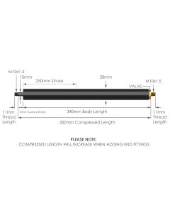 NS-V-TR-10-250 Variable Force Traction Gas Strut