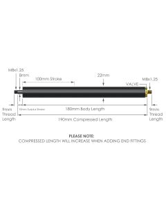 NS-V-TR-8-100 Variable Force Traction Gas Strut