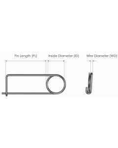 "Safety" Locking Pin - 2mm Wire Ø