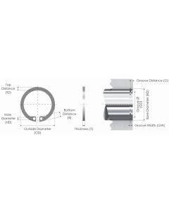 Bore Retaining Ring - 100mm Ø Bore - DIN 472