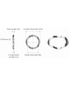 Stainless Wave Washer 12,5X8,89X0,18X0,89 (Imperial)