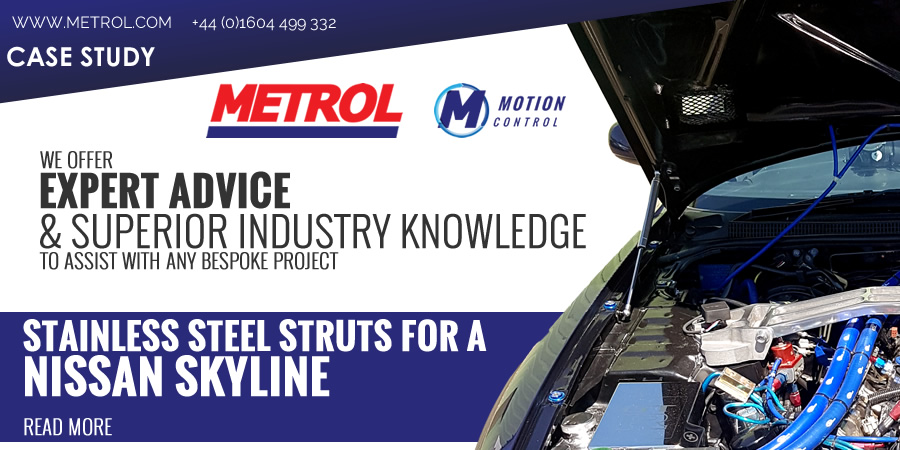 Metrol Stainless Steel gas struts for the Nissan Skyline